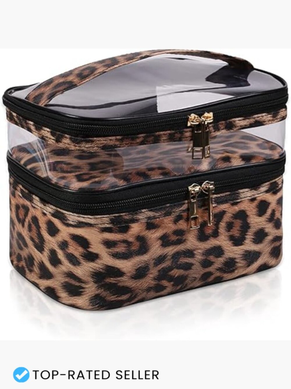 Double-Layer Travel Cosmetic Bag Portable Waterproof Foldable Makeup Case